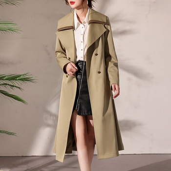 Korean-Style High-End Fashion Long Trench Coat for Women 2024 Spring and Autumn New Model with Belt, Elegant and High-End Commuter Coat