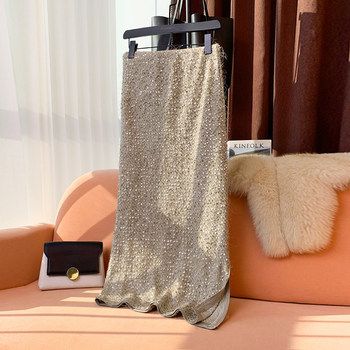 Tassel Sequin High-Waisted Skirt for Women, Stylish and Sophisticated Design, 2024 Spring and Autumn New European Style Straight Skirt