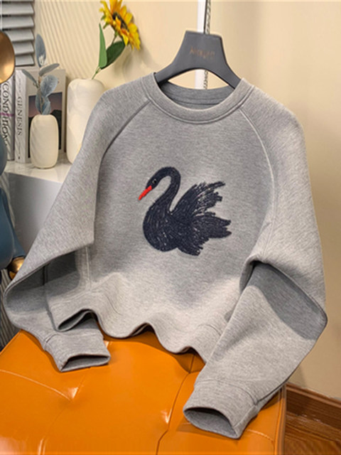 Space Cotton Sweatshirt for Women 2024 Spring and Autumn New European Style Beautiful Embroidery Popular Fashion Trendy Lightweight Short Jacket Trendy