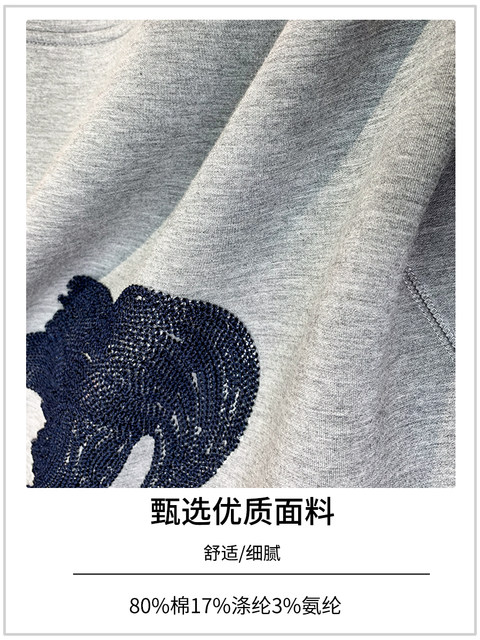 Space Cotton Sweatshirt for Women 2024 Spring and Autumn New European Style Beautiful Embroidery Popular Fashion Trendy Lightweight Short Jacket Trendy