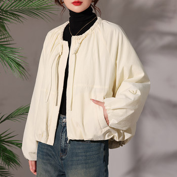 Lightweight and Loose-Fitting 90% White Duck down Jacket for Women, 2024 Winter New Fashion, Trendy Drawstring Short Coat