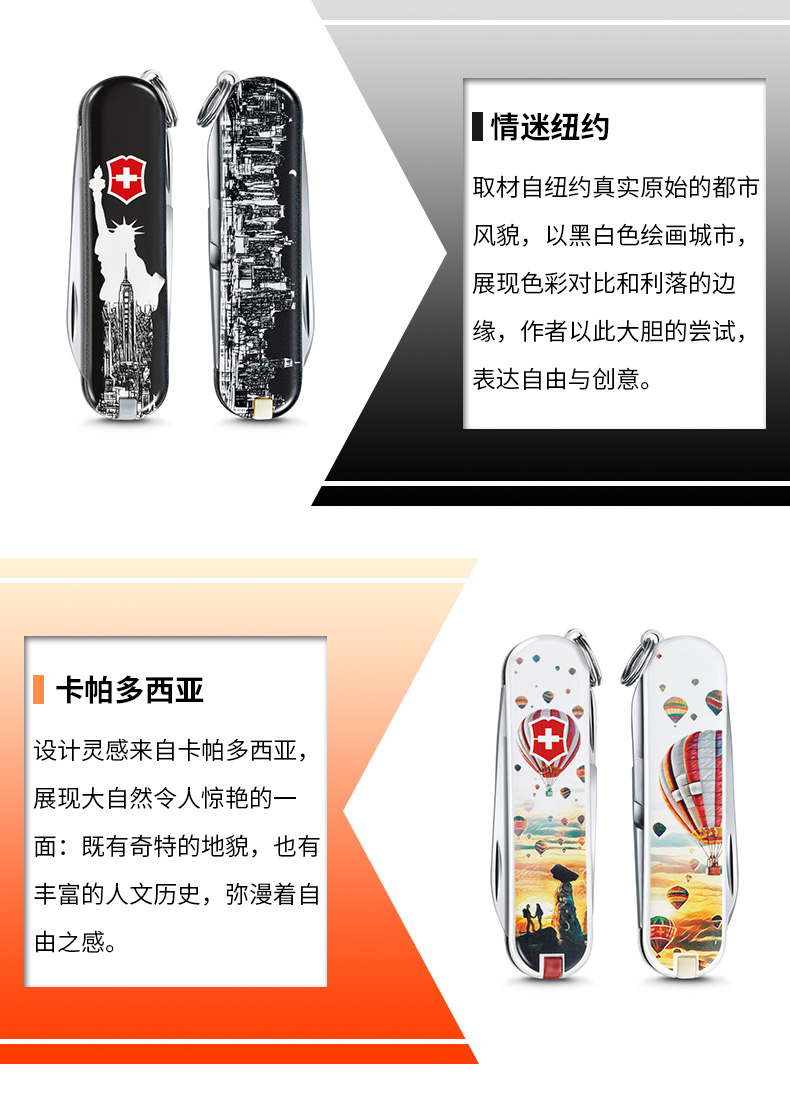 Victorinox Victorinox Swiss Army Knife 2018 Colourful Edition 58MM Sabre Phong cảnh thế giới điển hình dao đa năng Mỹ