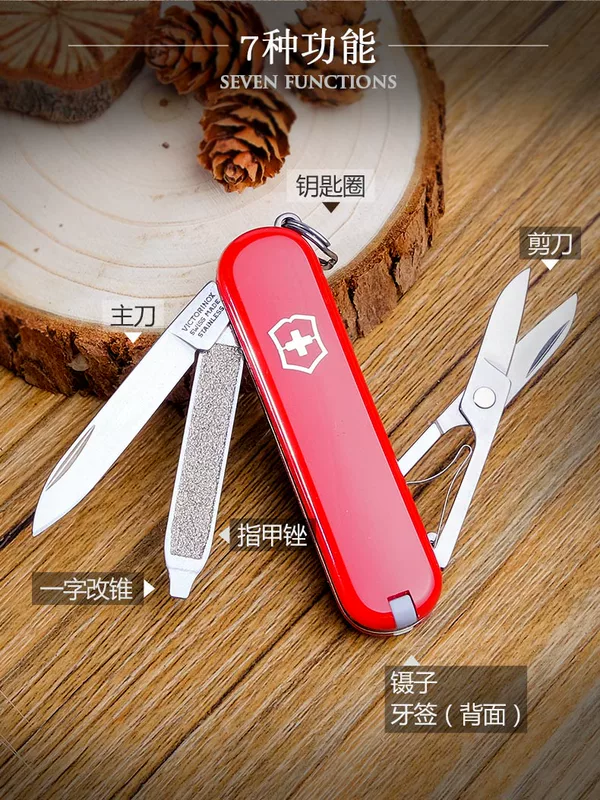 Victorinox Swiss Army Knife 58 MÉT Thống Mô Hình Dao 0.6223 Sergeant Dao Đa Chức Năng Cutter Folding Knife dao đa năng quân đội