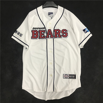 Korean version of baseball uniform short-sleeved T-shirt cardigan letter embroidery street hip-hop hiphop jersey men and women trendy