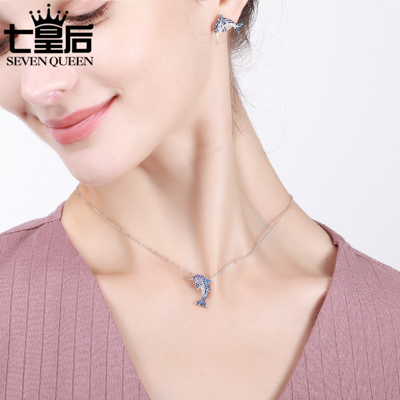 s925 sterling silver dolphin necklace female Korean version of the tide simple clavicle chain net red temperament Sen department girl Korean wild