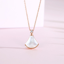 925 sterling silver skirt necklace female light luxury niche choker 18K rose gold Fritillaria pendant 2021 New