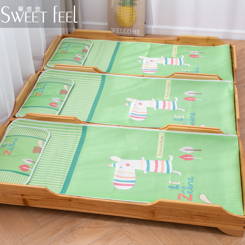 Kindergarten mat summer nap children's cot ice silk mat set of three baby newborn mat washable
