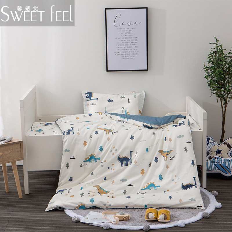 Children's cotton kindergarten quilt three-piece set winter core cotton baby into the park bed product nap six-piece set of futon