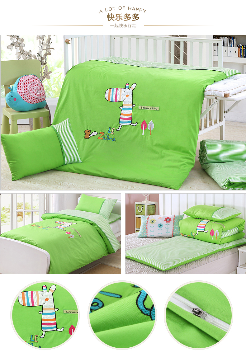 Mẫu giáo quilt ba mảnh thiết lập với bộ đồ giường lõi bé quilt cover cotton trẻ em nap bởi các bé sáu mảnh bộ đồ giường