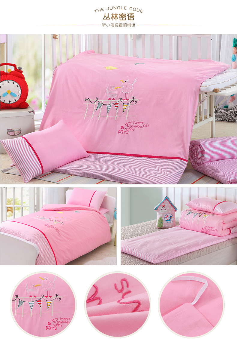 Mẫu giáo quilt ba mảnh thiết lập với bộ đồ giường lõi bé quilt cover cotton trẻ em nap bởi các bé sáu mảnh bộ đồ giường