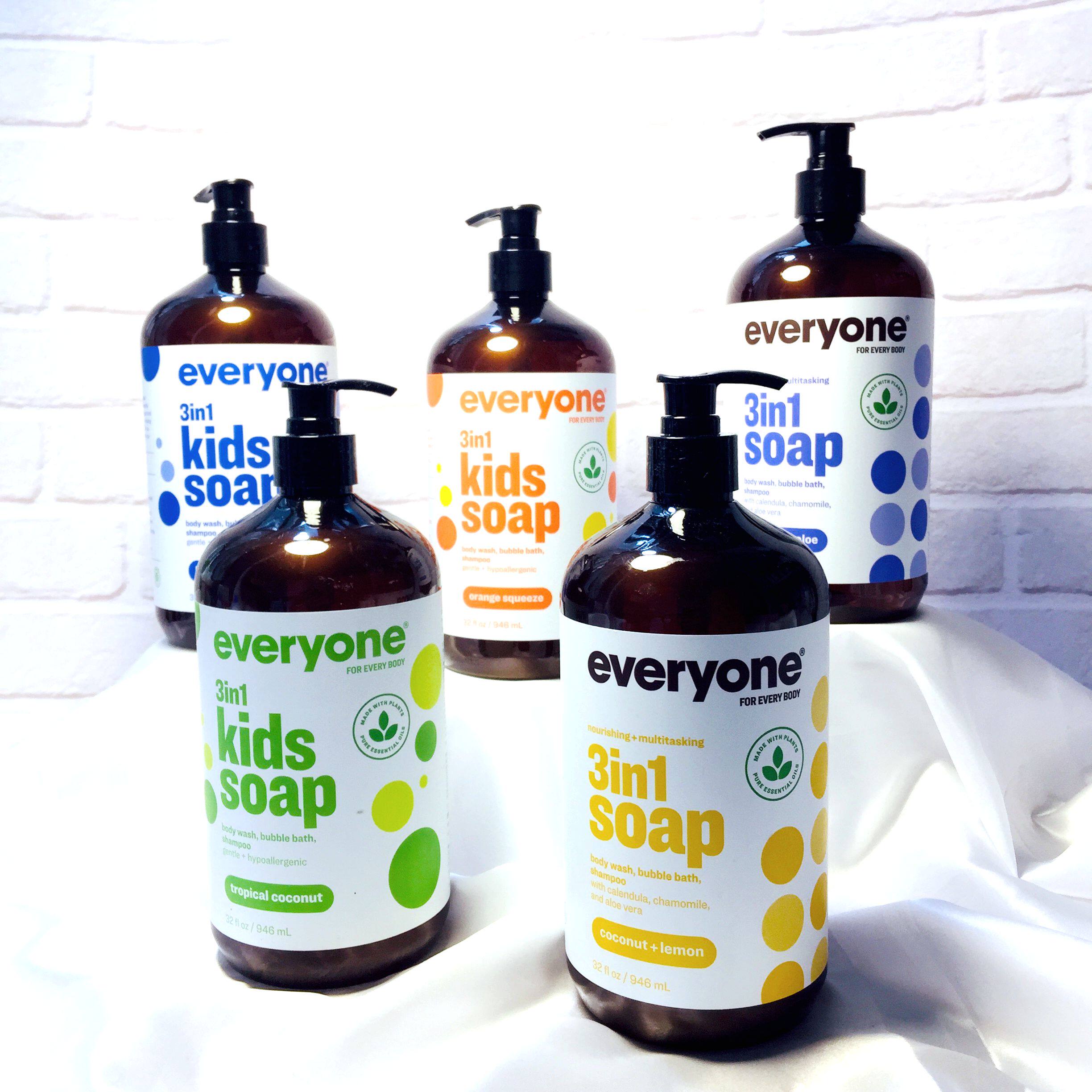Spot US Evereone Natural Liquid Soap Shampoo Bath Bubble Bath Bath in 3-in-one Oil Soothing Cleaning