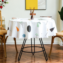Hipster pvc hotel Round Table tablecloth waterproof and oil-proof non-washing round table mat tablecloth custom home
