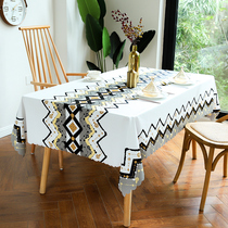 Tablecloth waterproof anti-oil disposable table cloth fabric cotton linen hipster tea table mat pvc European rectangular