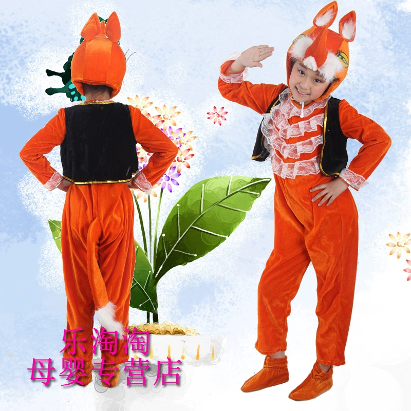 Rừng giáng sinh trẻ nhỏ biểu diễn trang phục động vật sân khấu trang phục cáo trang phục cáo đỏ hái nho - Trang phục