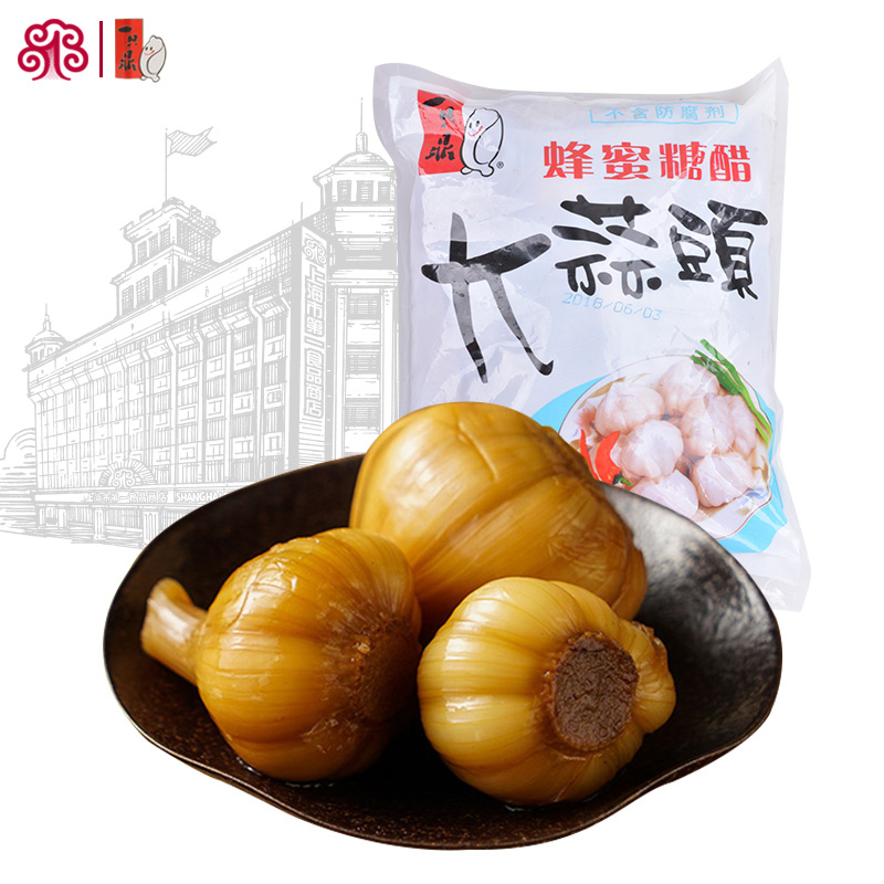 A Ding honey sweet and sour garlic head 1 2kg pickled sweet garlic sugar garlic cooked garlic under the rice sauce pickles Shanghai specialties