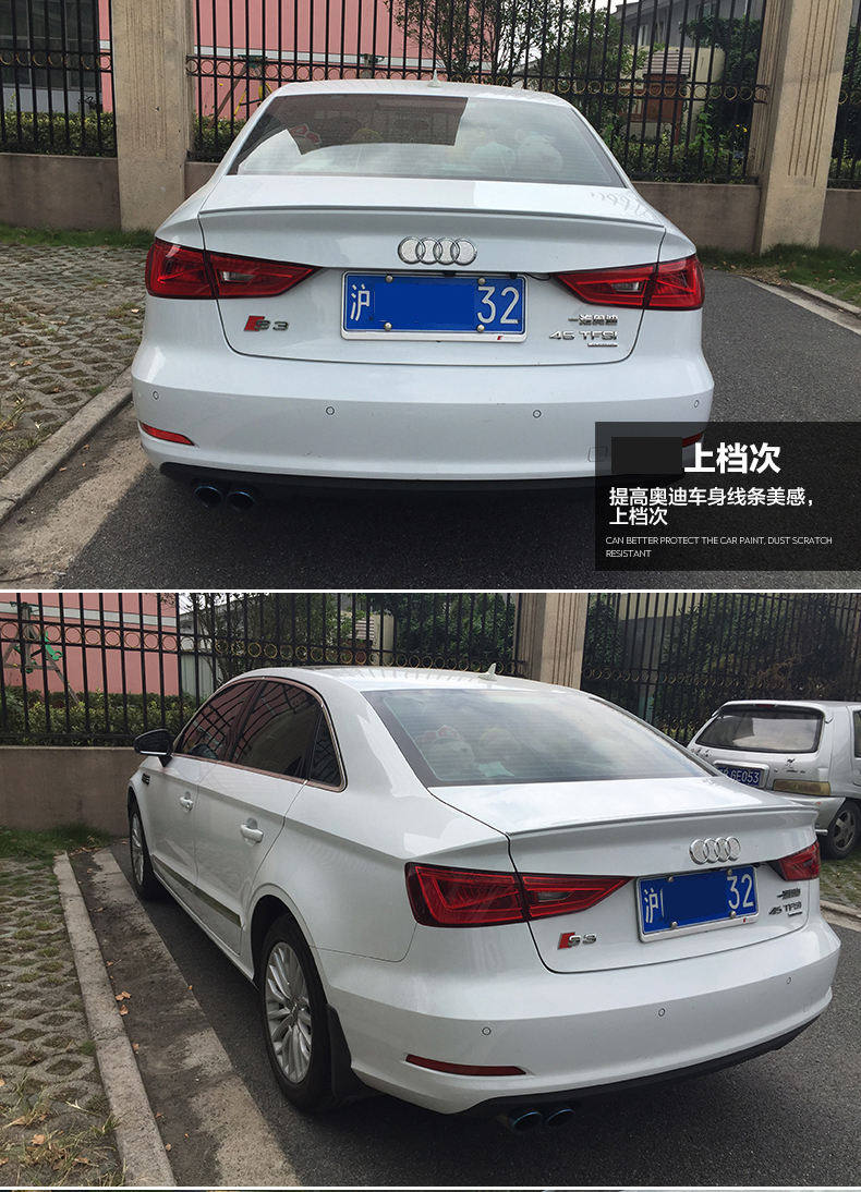 Áp dụng cho cánh đuôi xe Audi A3 mới đuôi cánh Audi A4L sửa đổi cánh đuôi A6L cánh sau cố định cánh sửa đổi S3S4S6 cánh lướt gió
