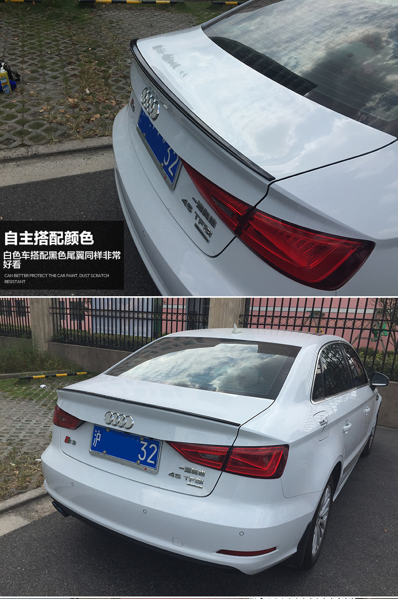 Áp dụng cho cánh đuôi xe Audi A3 mới đuôi cánh Audi A4L sửa đổi cánh đuôi A6L cánh sau cố định cánh sửa đổi S3S4S6 cánh lướt gió