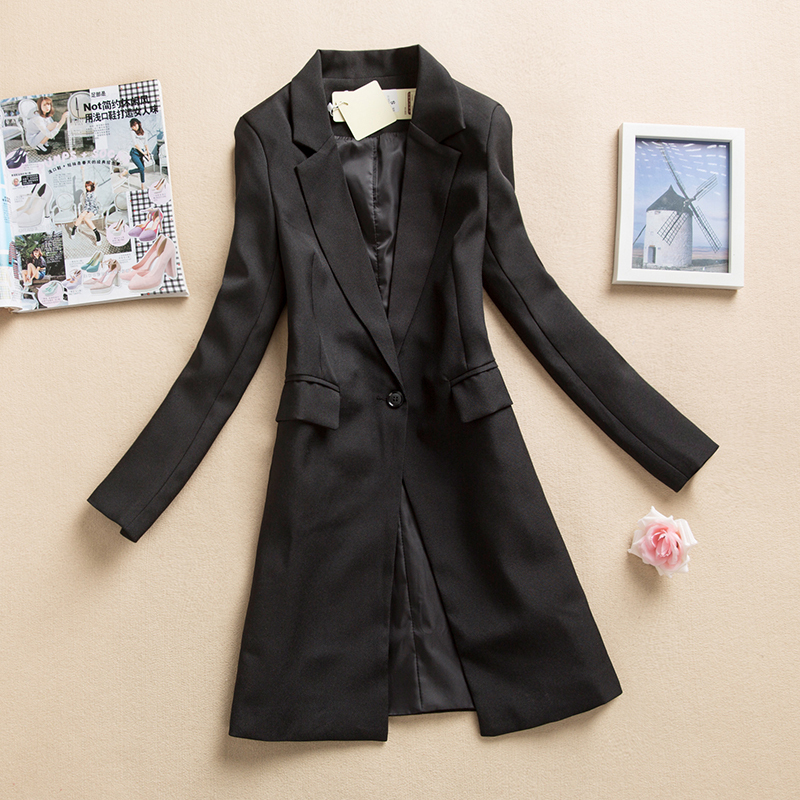 2025 Spring and Autumn New Fashion Slim Fit Mid-Length Women's Blazer Professional Suit Jacket Korean Style Women's Top Trendy 2025 Spring and Autumn New Fashion Slim Fit Mid-Length Women's Blazer Professional Suit Jacket Korean Style Women's Top Trendy