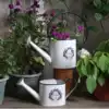 Old Imitation Enamel White Kettle HOME Garden Gardening Watering Handle Sprinkler decorative Ornament