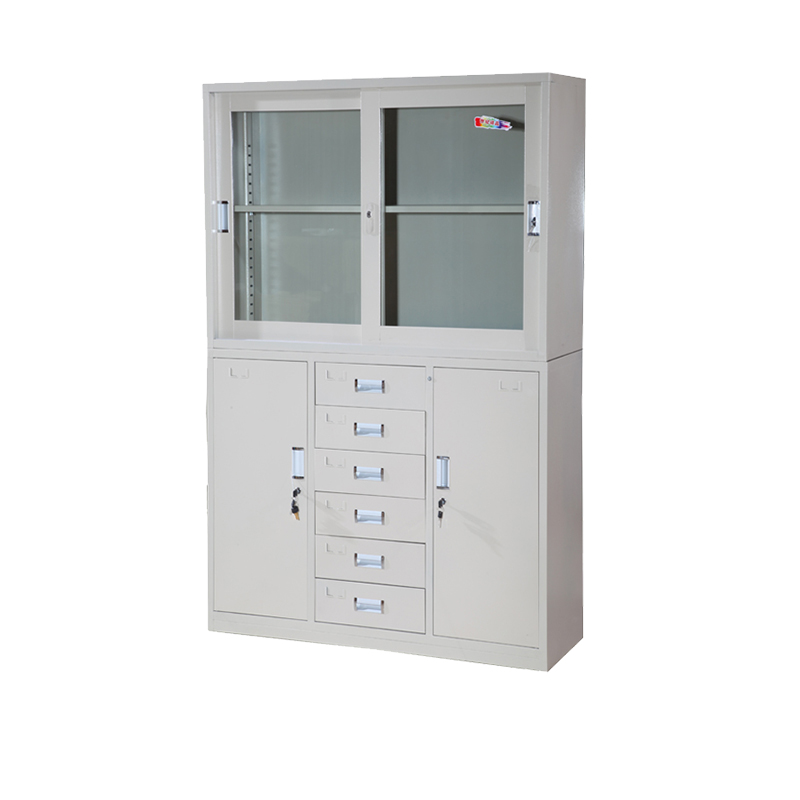 Kerry Xin Wide Sixth Form Bucket Cabinet Office Cabinet File Cabinet Sheet Cabinet Information Cabinet Two-Style Cabinet Glass Shift