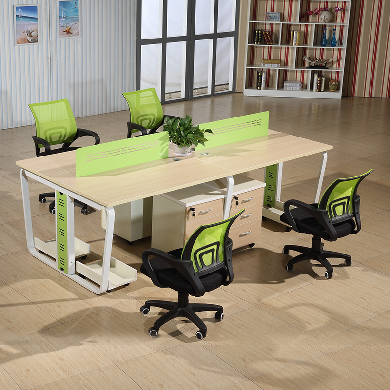 Office furniture staff office desk and chair 4 person position combination of modern four - person screen staff computer desk