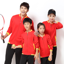 Autumn and winter badminton suit set long sleeve men and women student group appearance clothes running clothes tennis suit