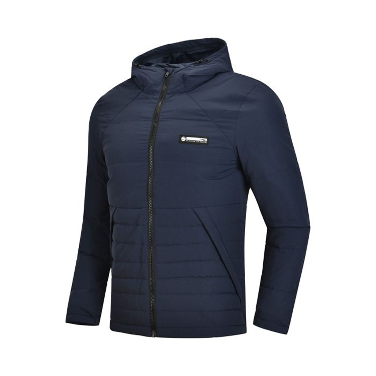 Li Ning down jacket nam áo khoác 2018 mùa đông bóng rổ mới ấm áp trùm đầu mùa đông màu xám vịt xuống trang phục thể thao áo phao lông vũ nữ dáng dài