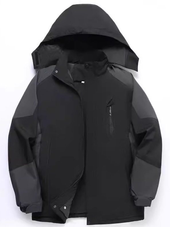 Fleece-Lined and Thickened Men's Cotton Jacket, Winter Windbreaker, Men's Cotton-Padded Jacket, Windproof, Waterproof, Casual, Loose-Fitting, Warm Cotton Clothing