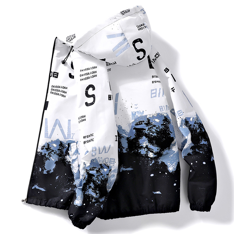 Men's Spring and Autumn Camouflage Hooded Jacket, Thin Top for Teenagers and Students, Versatile and Stylish Men's Coat