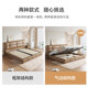 Lafufe Italian minimalist leather bed light luxury master bedroom king bed modern simple 1.8 meters solid wood double bed soft package