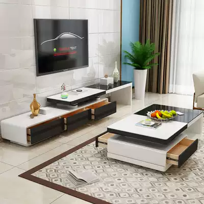 Lafafi coffee table TV cabinet modern simple living room coffee table piano paint tempered glass coffee table TV cabinet