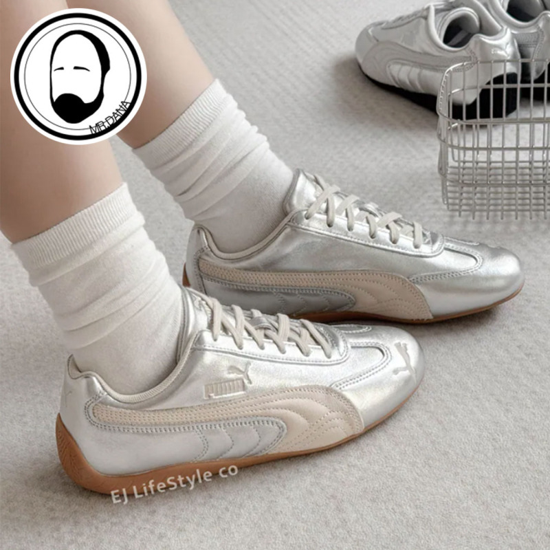 Puma Speedcat Women's Shoes Metallic Silver Lightweight Racing Thin-Soled Shoes Casual Shoes 406881-02 Puma Speedcat Women's Shoes Metallic Silver Lightweight Racing Thin-Soled Shoes Casual Shoes 406881-02