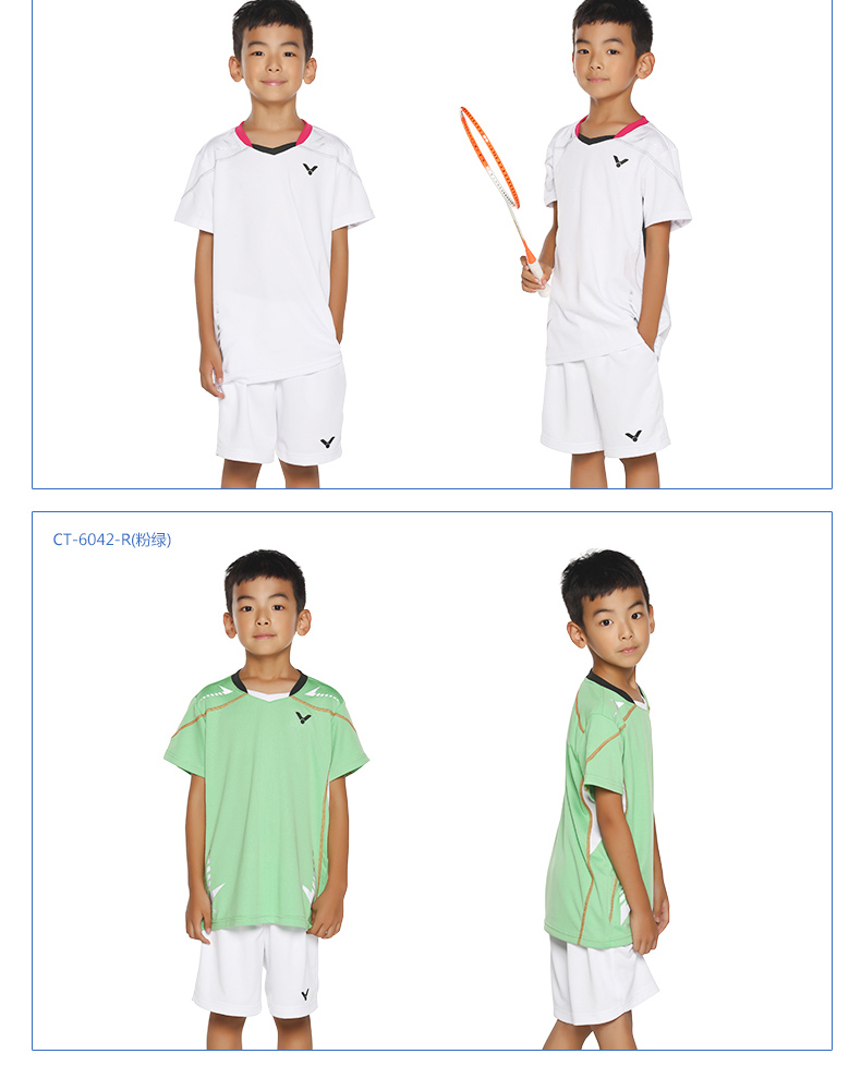 Người chiến thắng chính hãng chiến thắng trẻ em mặc cầu lông Thanh niên Victor áo thun ngắn tay thể thao thấm mồ hôi 6042 túi đựng vợt cầu lông 2 ngăn
