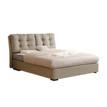 Mousse official flagship store modern simple leather bed light luxury storage bed master bedroom high-end atmospheric double bed soft bag
