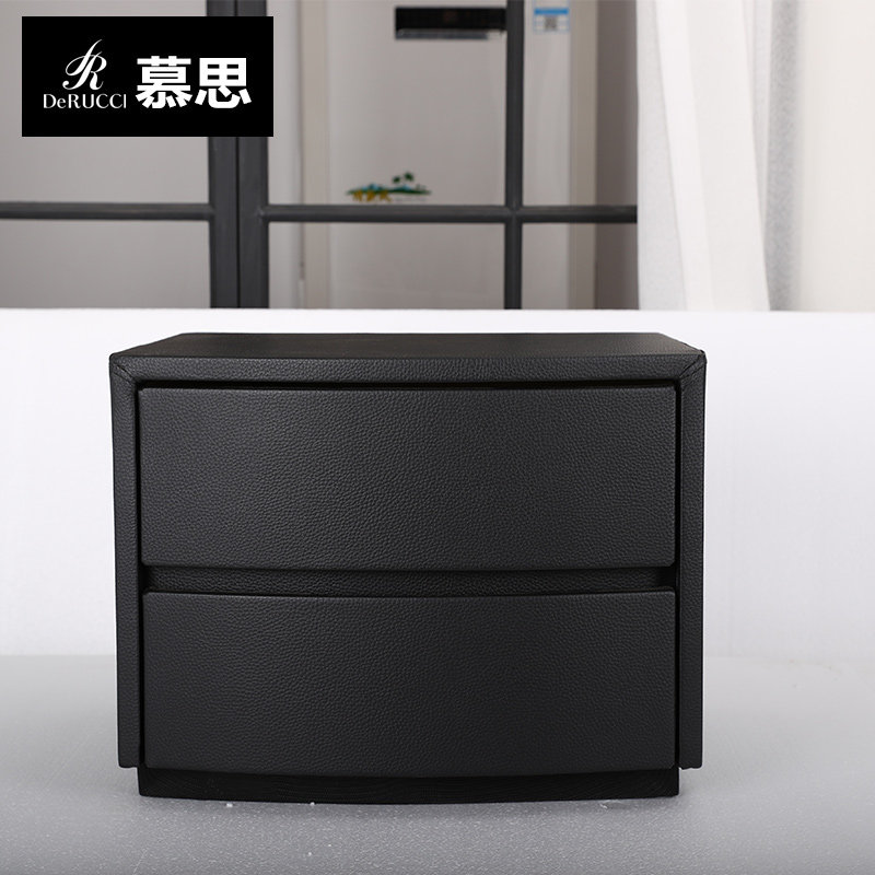 Mousse bedroom leather art bedside table Nordic modern simple storage small cabinet storage simple two-bucket cabinet