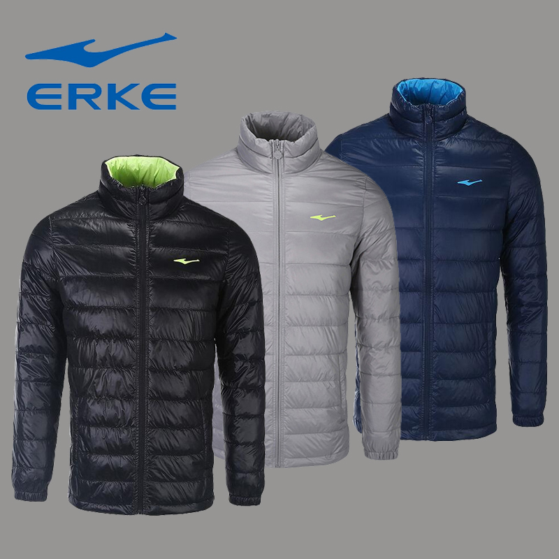 Clearance Hongxing Erke down jacket men thickened warm windproof cotton coat sports solid color casual jacket cotton clothing