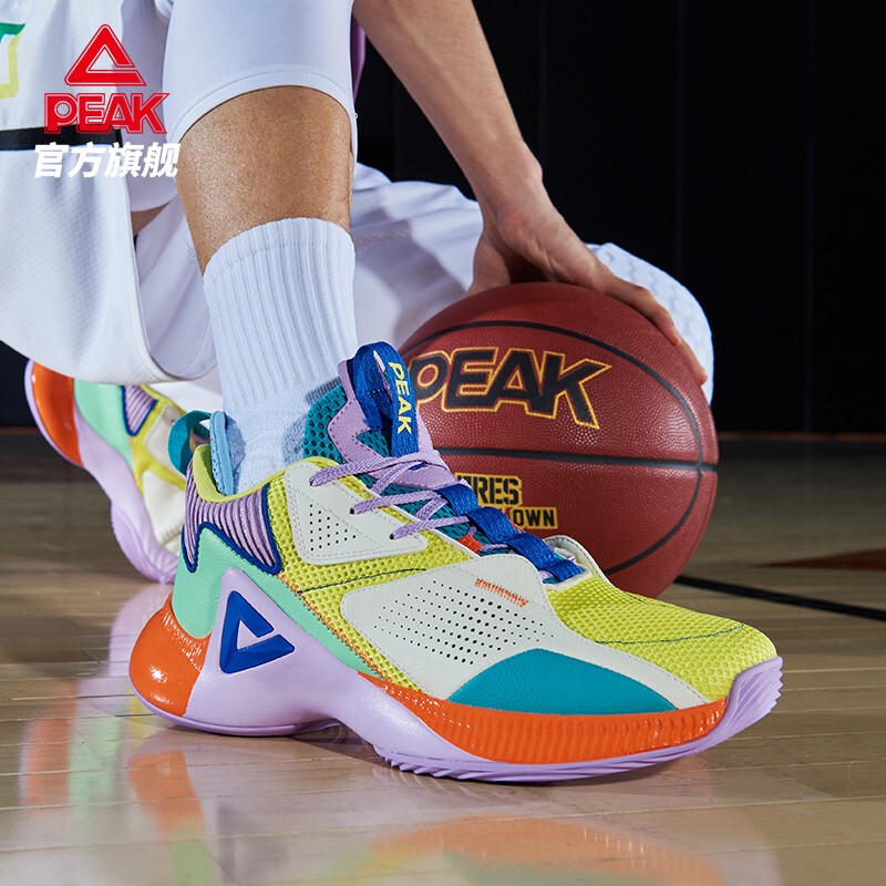 Peak Basketball Shoes for Men, High-Top, Spring New Model, Breathable Mesh, Power-Type, Non-Slip, Practical Sneakers for Men