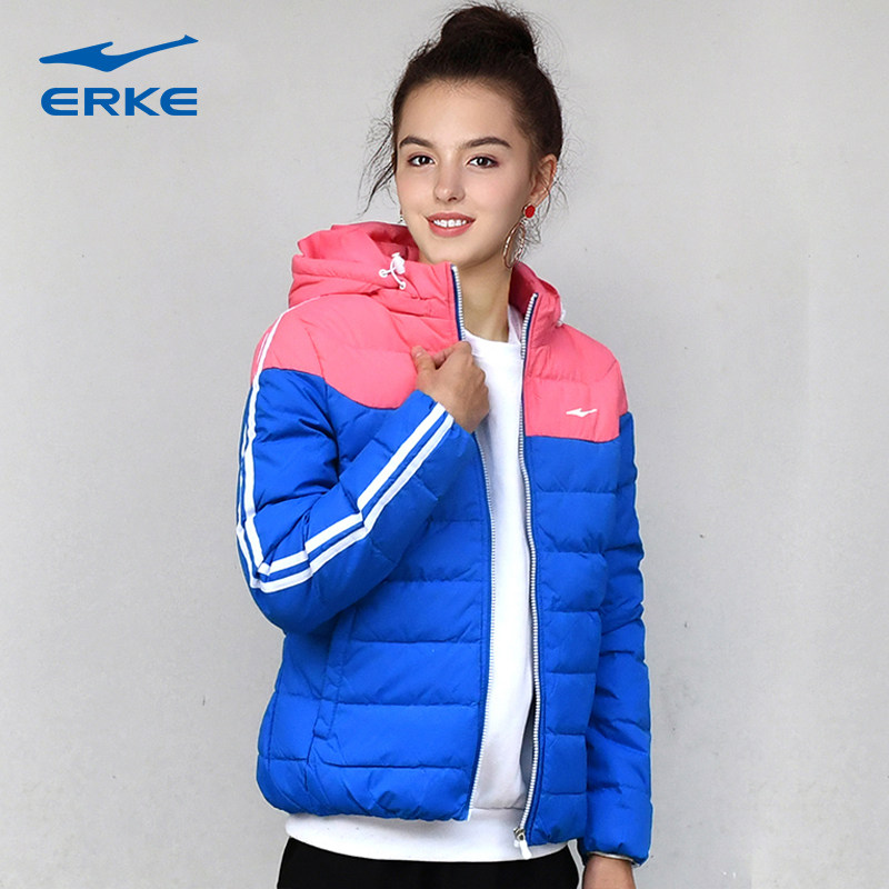 Hongxing Erke women's autumn and winter new down jacket women's jacket casual fashion cotton winter warm jacket women