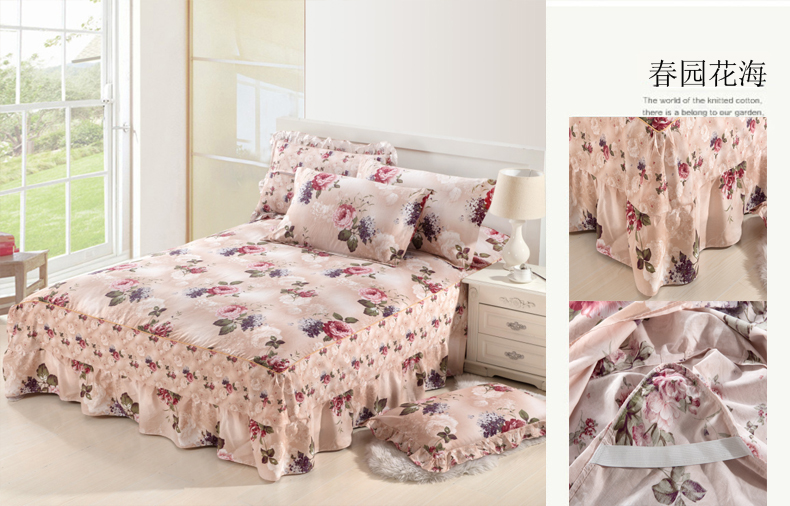 Khăn trải giường loại 1,5 giường cotton cotton 1,8 giường đôi 2 mét đơn mảnh Simmons nệm chống trượt trải giường giường váy