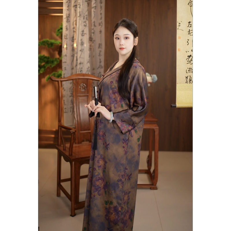 【Hanfu Plain Fairy Robe】High-End Craftsmanship, Hand-Cut Mulberry Silk Fragrant Cloud Yarn Exquisite Robe