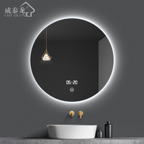 Round smart bathroom mirror LED wall mirror with light Toilet round mirror touch screen wall-mounted toilet toilet