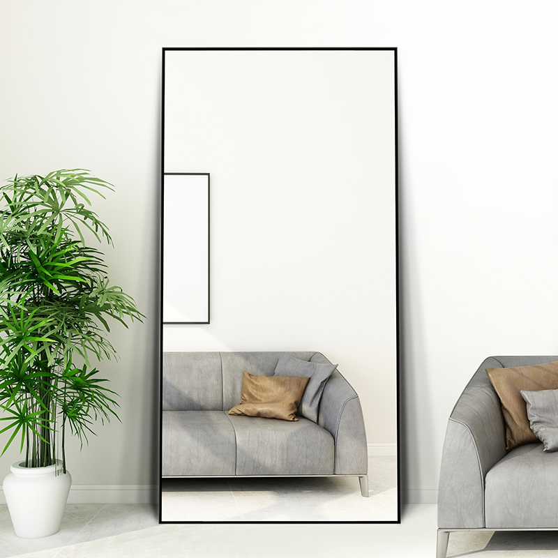 Modern minimalist style full-length mirror Full-length mirror wall-mounted household floor-to-ceiling full-length mirror wall-mounted ins wind wall-mounted large mirror