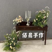 European oil painting indoor photography props retro oil painting photography real scene bride simulation bouquet 2024 new original