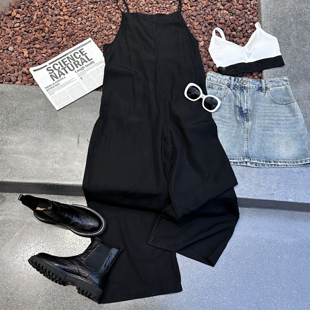 Боди/брюки 原创高级感百搭连体裤女细肩带背带裤 薄款可调节棉感休闲阔腿裤