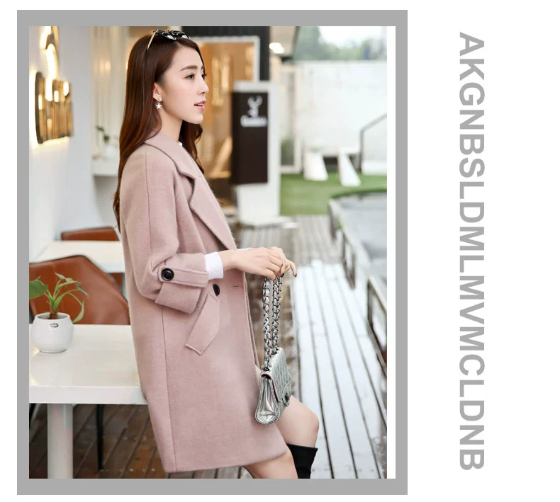 Áo khoác len nữ dài phần phiên bản Hàn Quốc 2018 mùa thu mới và mùa đông buông lơi dày áo khoác nữ Nizi - Áo khoác dài áo khoác kaki