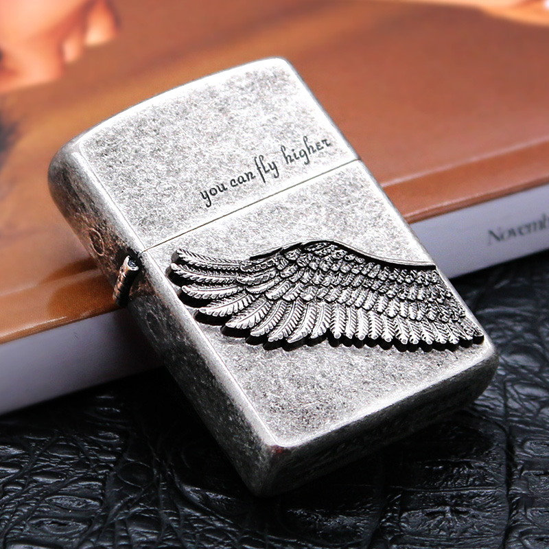 Zorro zorro kerosene lighter creative wings sticker retro personality tide pullewheel brass old-fashioned boyfriend
