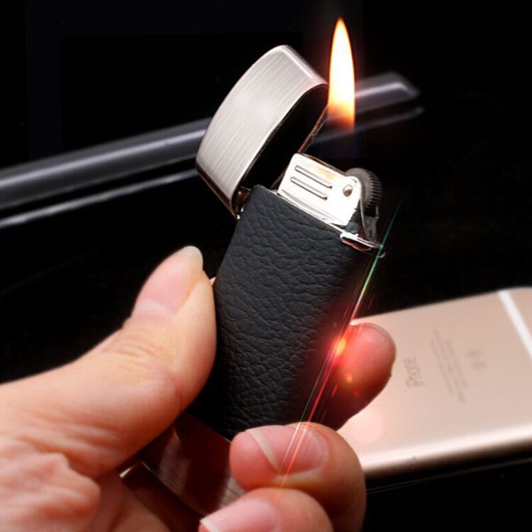 100 Honest Inflated Lighter Grinding Wheel Style Slim Slim Creative Hand Sewn Leather Old Vintage Personality Men Tide