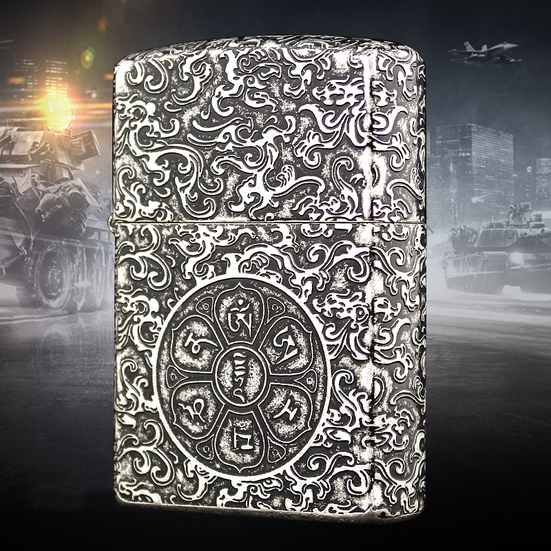 Zorro ZORRO Original Brass kerosene lighter male creative personality Tangwen Six Words Truth to Boyfriend