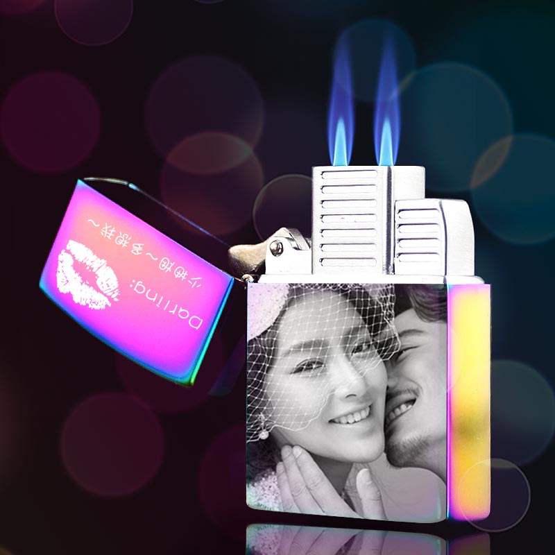 Sullo ZORRO lighter gas windproof straight flush inflatable creative photo personality Lettering Boyfriend Tide