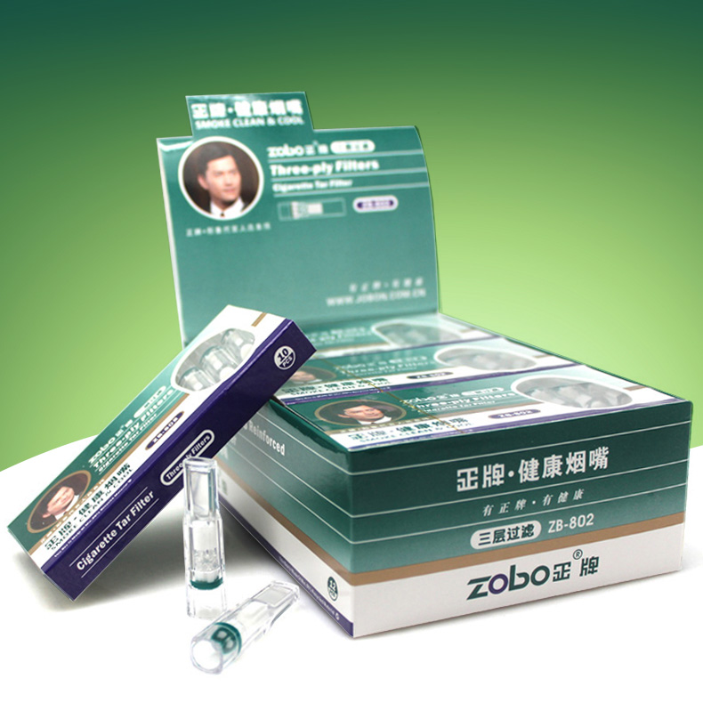 Genuine ZOBO disposable filter cigarette nozzle Disposable ZB-802 fine cigarette nozzle thickness dual-use portable box for men